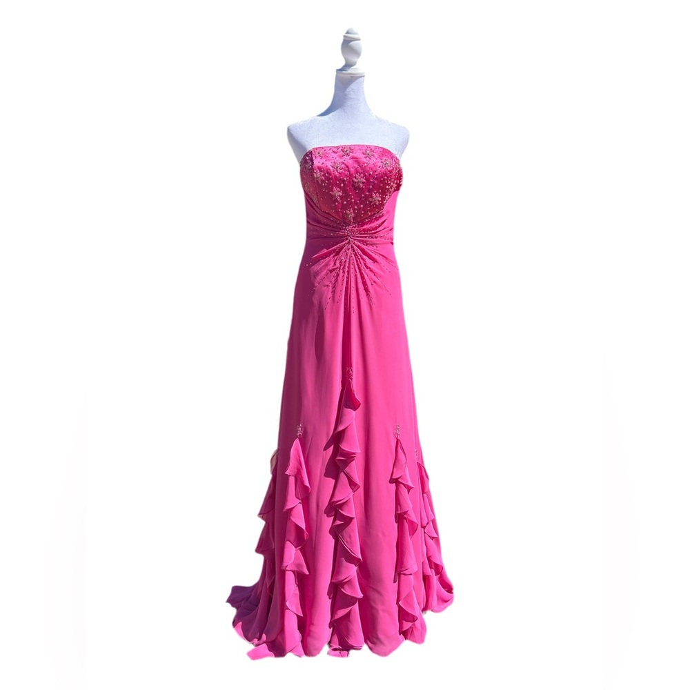 Size 8 Pink Strapless Formal Dress by Sparkle